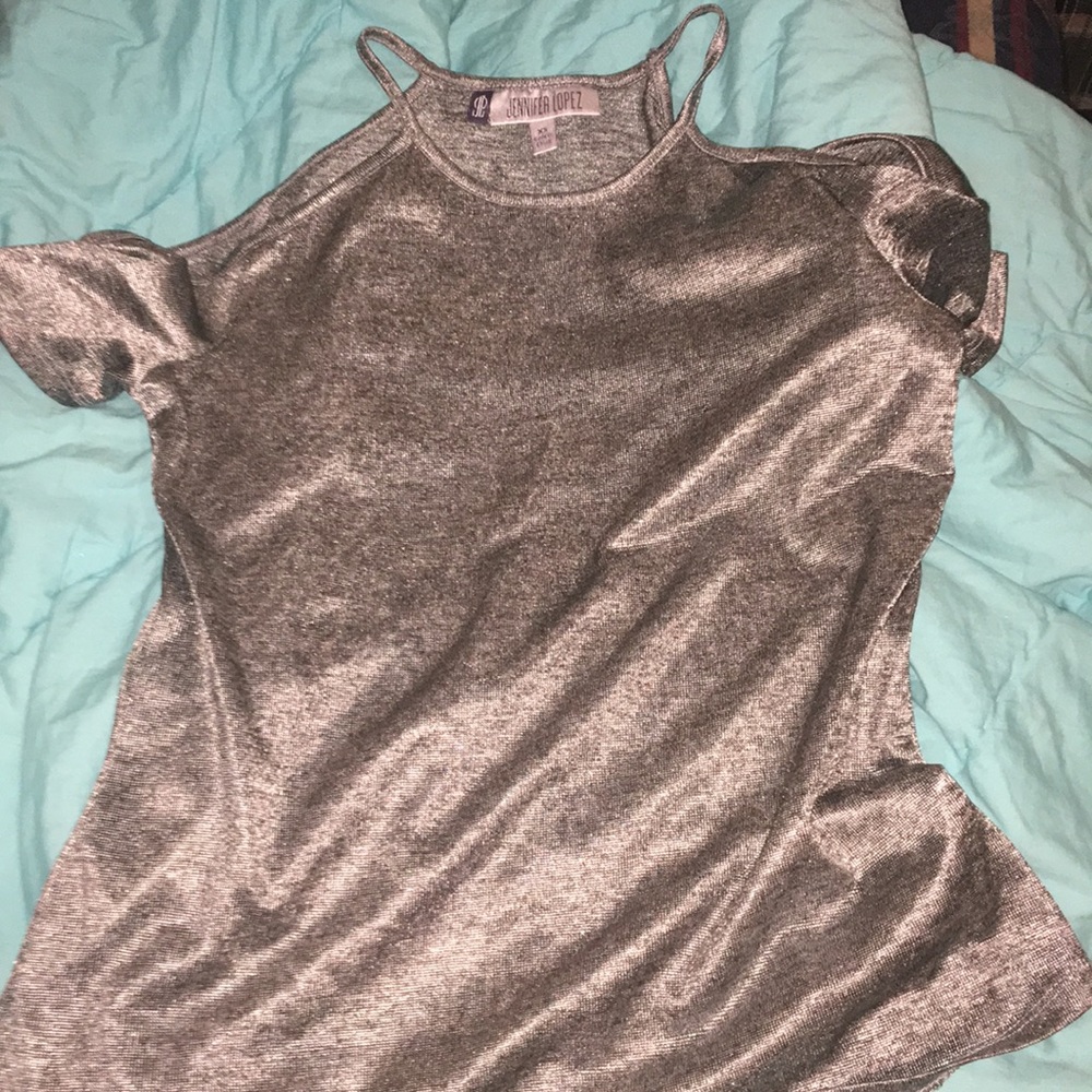 Silver form fitting top